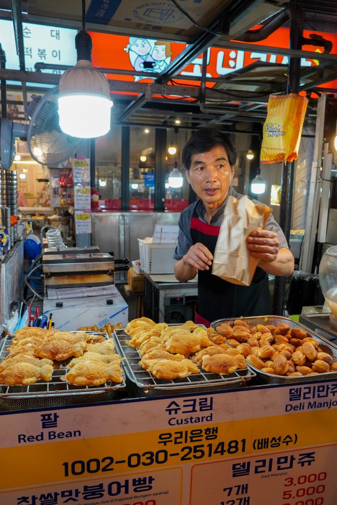 Streetfood verkoper in Seoul